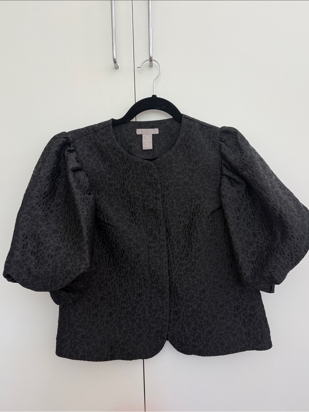 H&M Jacquard Puff Sleeve Shirt, XS!